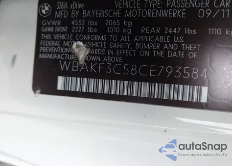 2012 BMW 328I xDrive из США, поврежденный, VIN WBAKF3C58CE793584